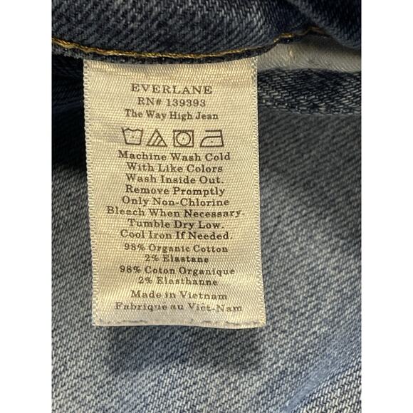 Everlane Women’s Size 33 Regular The Way High Jean Organic Cotton Blue -Casual - Picture 11 of 12